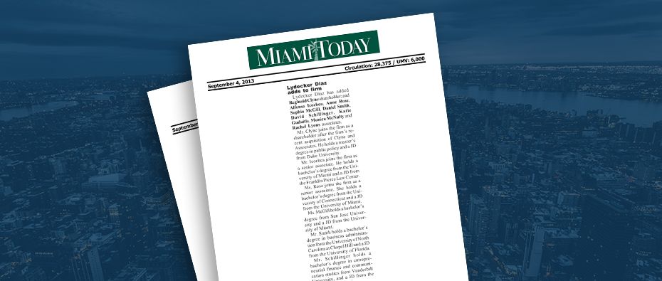 Picture of photo cover of article= Miami Today Diaz